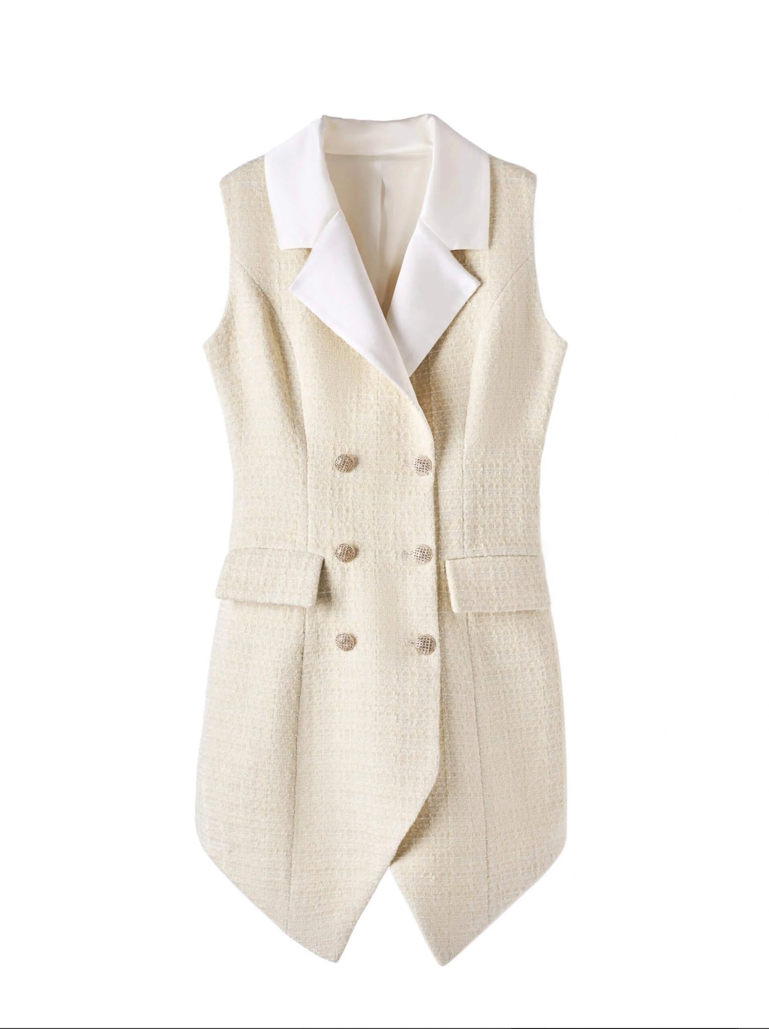 Chic Sleeveless Wool Blend Vest - iellele