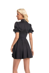 Retro Elegance Dress Black With Floral Details