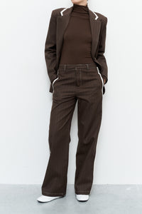 High-waisted trousers with loops